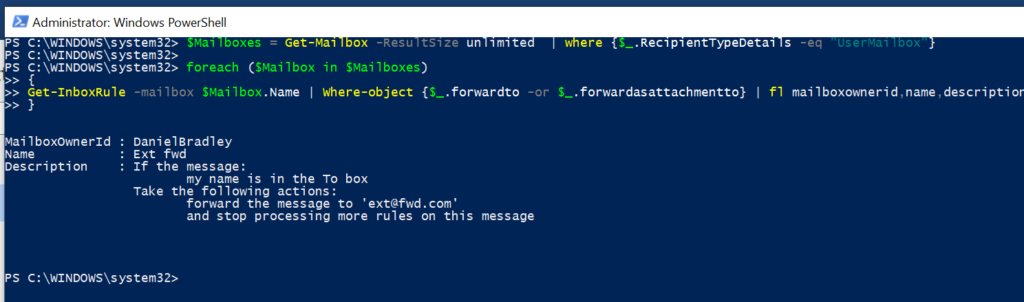 how-to-get-mailbox-forwarding-rules-with-powershell-in-exchange-online