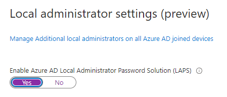 Enable Azure AD LAPS