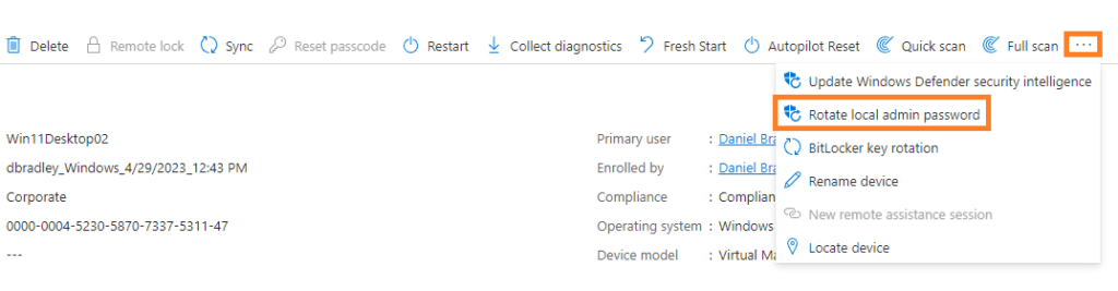 Rotate local admin password