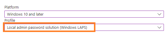 Select Windows LAPS and click Create