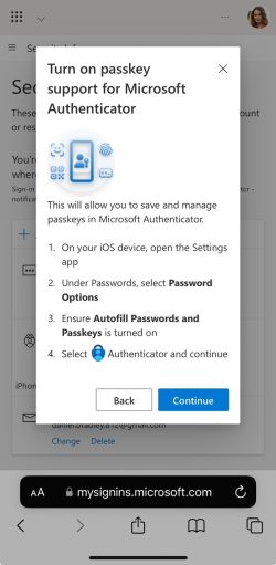 How to enable Passkeys for the Microsoft Authenticator app
